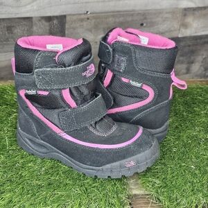 The North Face Waterproof Black Pink Girls Boots